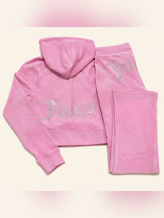 Juicy Couture Pants - Juicy Couture Fanciful OG Bling Luxe Velour Hoodie & Pants Set - S